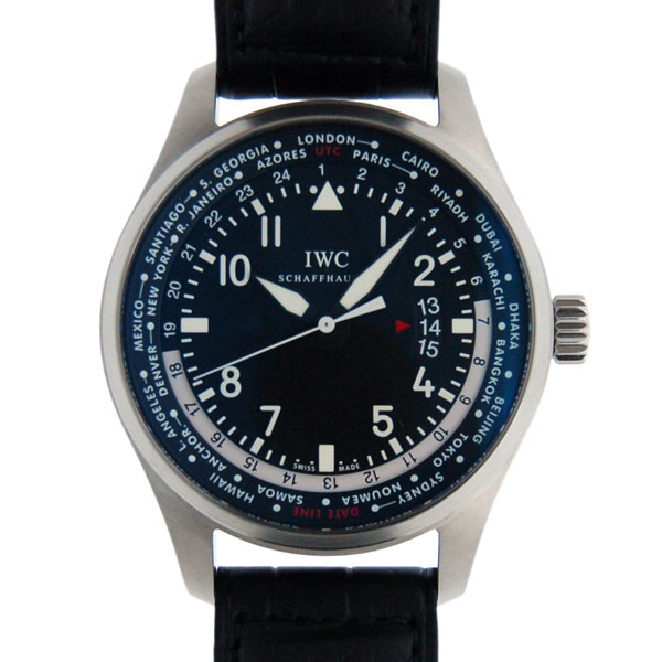 IWC　パイロットウォッチ　ワールドタイマー　IW326201　SS　ブラック　自動巻　革　新品