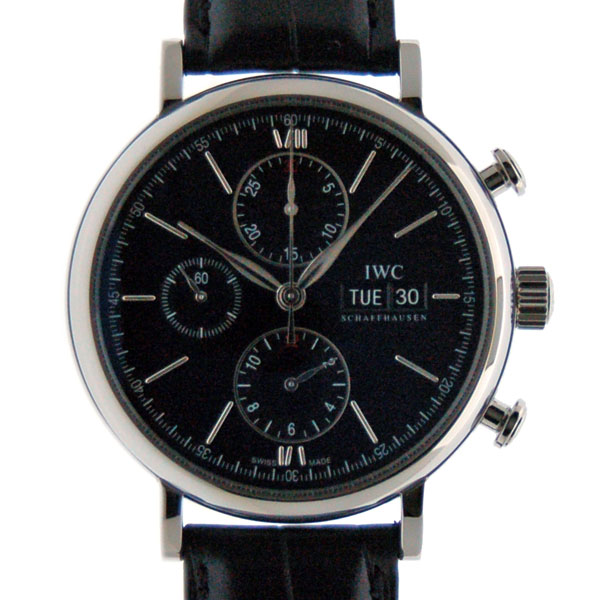 IWC　ポートフィノ　クロノグラフ　IW391008　SS　ブラック　革　新品