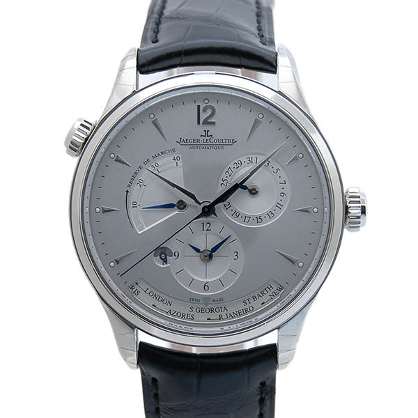 ジャガールクルト　Jaeger LeCoultre　マスタージオグラフィーク　Q1428421  シルバー　革ベルト　新品