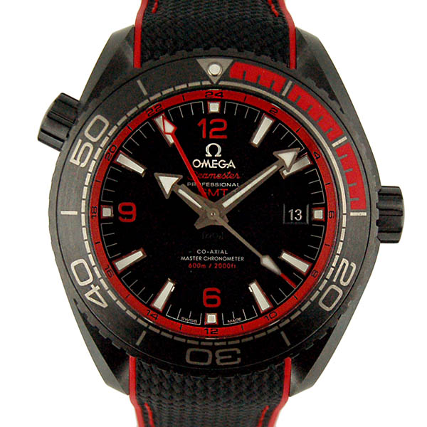 オメガ　OMEGA　シーマスター　プラネットオーシャン　ディープブラック　マスタークロノメーターGMT　215.92.46.22.01.003　レッド　新品