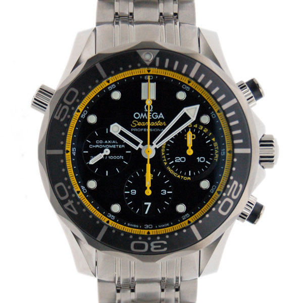 オメガ　OMEGA　シーマスターコーアクシャルクロノ　212.30.44.50.01.002　SS　ブラック/イエロー　新品