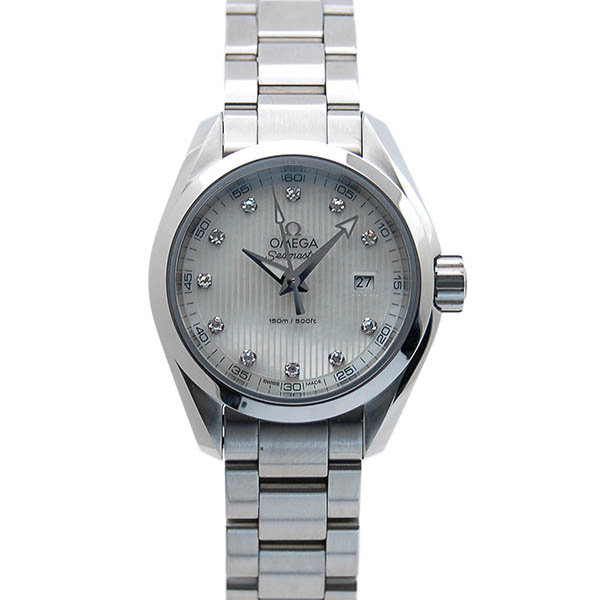 オメガ　OMEGA　シーマスター　アクアテラ　レディース　231.10.30.60.55.001　30mm　SS　ホワイトシェル　11Pダイヤ　新品