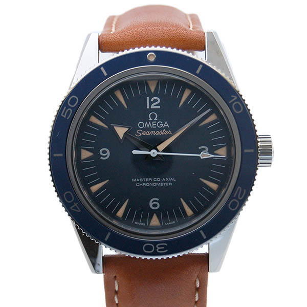 オメガ　OMEGA　シーマスター300　マスターコーアクシャル　233.92.41.21.03.001　チタン　ブルー　革ベルト　41mm　新品