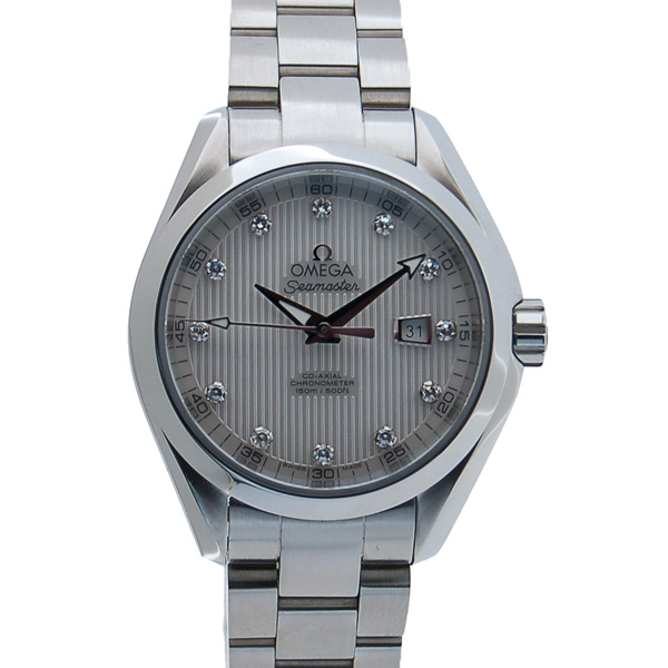オメガ　OMEGA　シーマスター　アクアテラ　231.10.34.20.55.001　自動巻　ホワイトシェル　12Pダイヤ　34mm　SS　新品