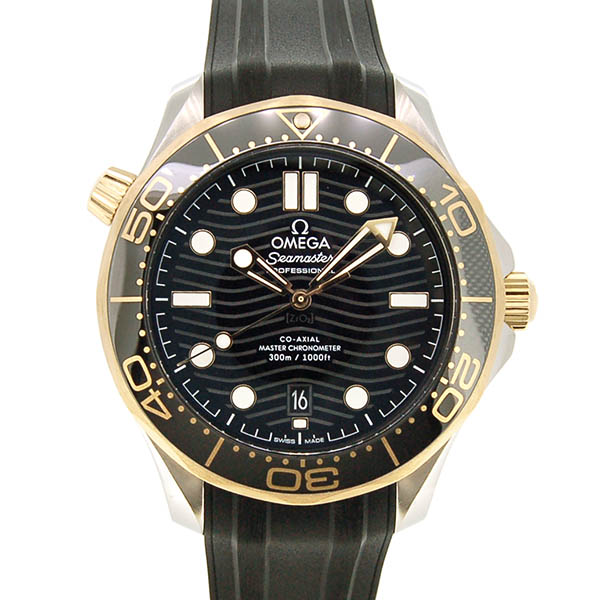 オメガ　OMEGA　シーマスター300 コーアクシャル マスタークロノメーター　210.22.42.20.01.001　ブラック　42mm　18KYG×SS　ラバーベルト　新品