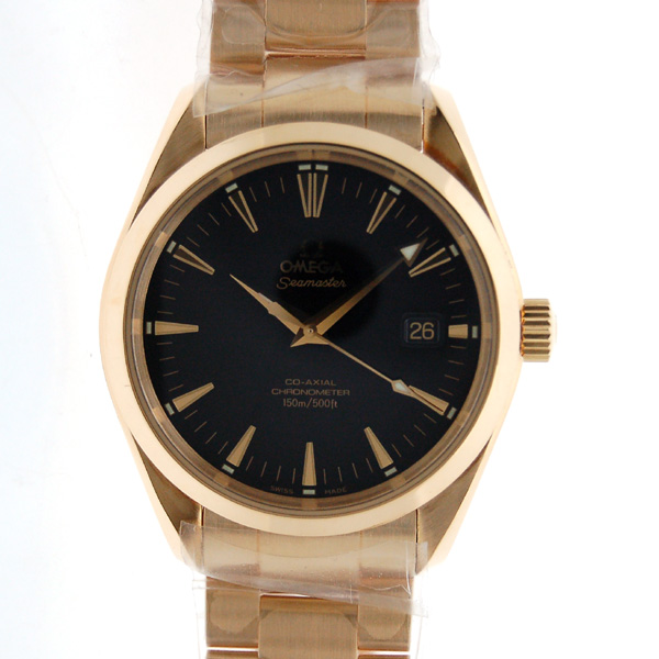 オメガ　OMEGA　シーマスター　アクアテラ　2104.50　メンズ　36mm　K18YG　ブラック　コーアクシャル　新品