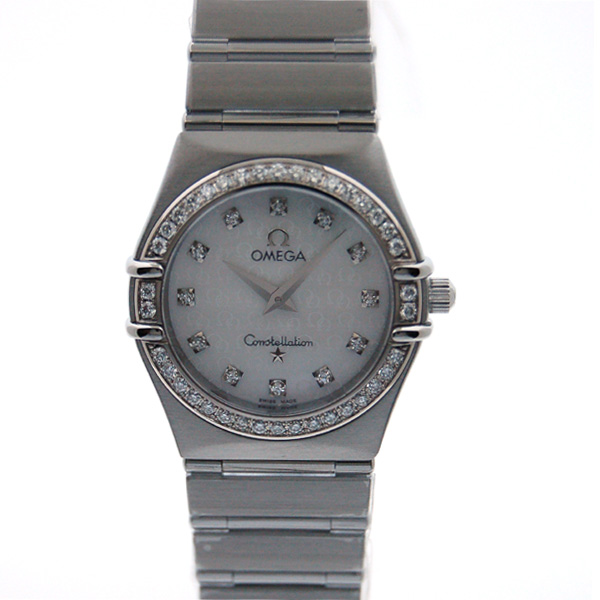 オメガ　OMEGA　コンステレーション　1458.75　ベゼルダイヤ　SS　ホワイトシェル　新品
