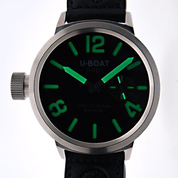 U-BOAT　ユーボート　FLIGHTDECK　フライトデック　50mm　SS　ブラック　手巻き　新品