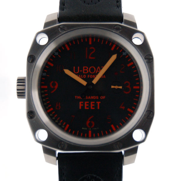 U-BOAT ユーボート サウザンズオブフィート MS1R SS 50mm ブラック/レッド 手巻き 新品 U-BOAT ユーボート サウザンズオブフィート MS1R SS 50mm ブラック/レッド 手巻き 新品