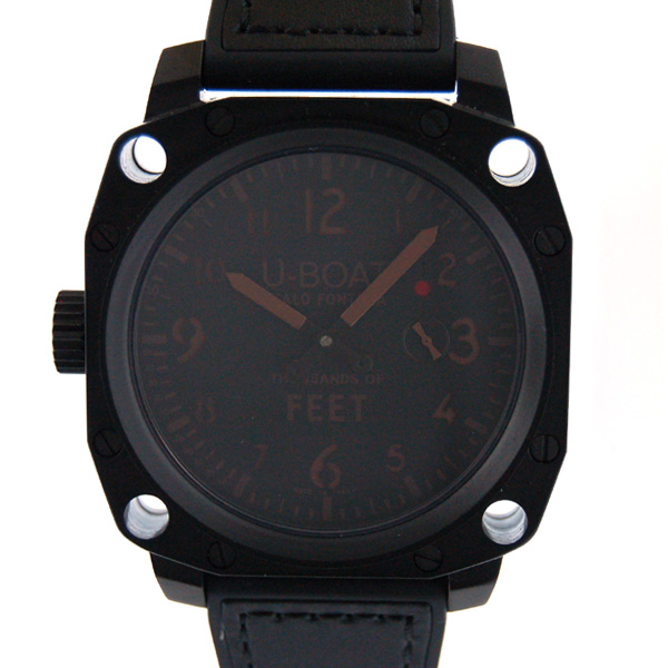 U-BOAT　ユーボート　サウザンズオブフィート　PVD　SS　50mm　ブラック　手巻き　新品