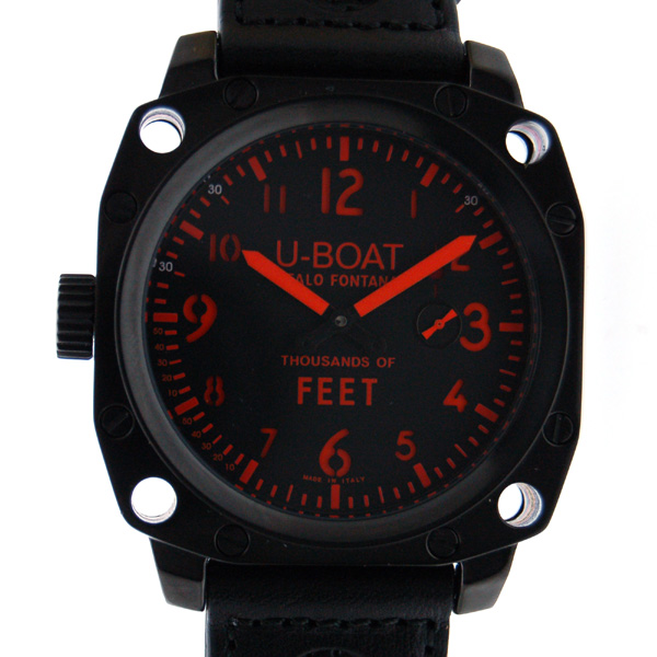 U-BOAT　ユーボート　サウザンズオブフィート　PVD　SS　50mm　ブラック/オレンジ　手巻き　新品
