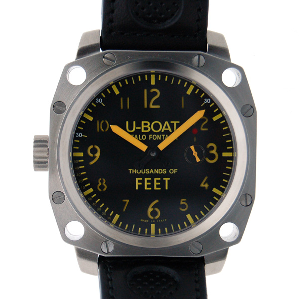 U-BOAT　ユーボート　サウザンズオブフィート　SS　50mm　ブラック/イエロー　手巻き　未使用品