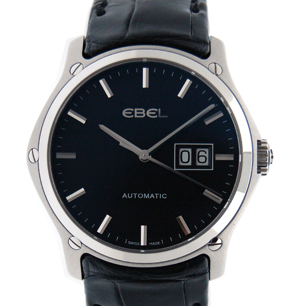 エベル　EBEL　クラシックヘキサゴン　1216008　メンズ　SS　ブラック　革　アウトレット　新品