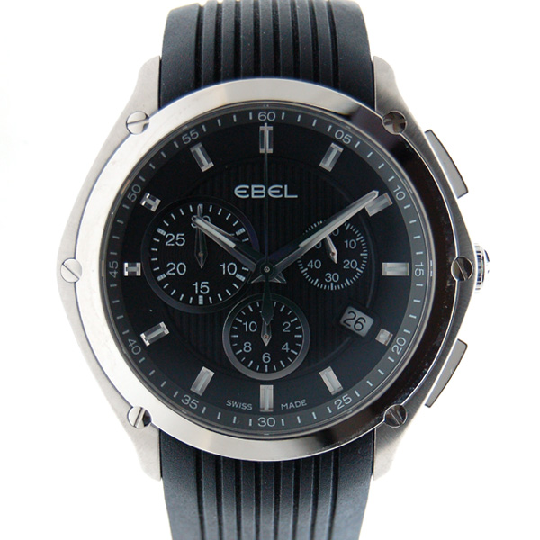 エベル　EBEL　クラシックスポーツ　クロノグラフ　1216044　メンズ　SS　ブラック　革　アウトレット　新品