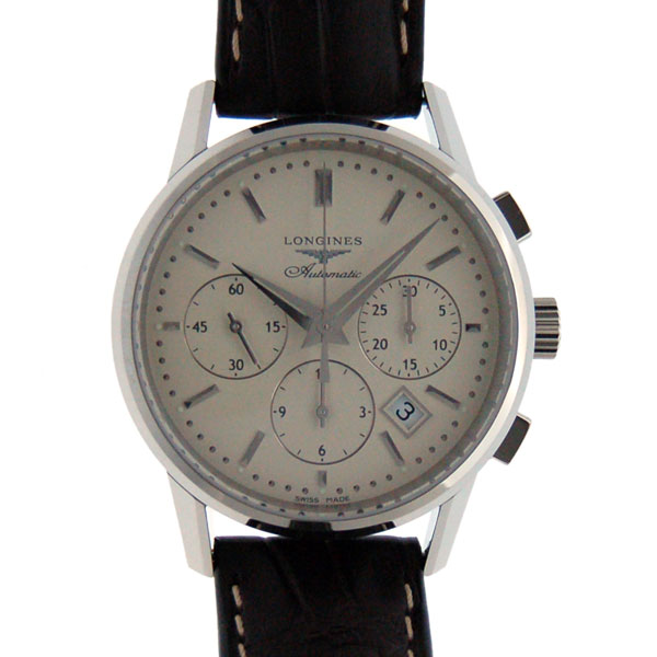 ロンジン　LONGINES　フラッグシップ　ヘリテージ　クロノグラフ　L2.749.4.72.2　アイボリー　40mm　革　新品