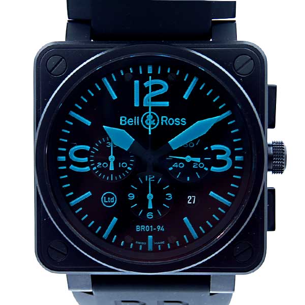 ベル＆ロス　BELL＆ROSS　BR01-94-BLUE　クロノグラフ　世界500本限定　ブルー