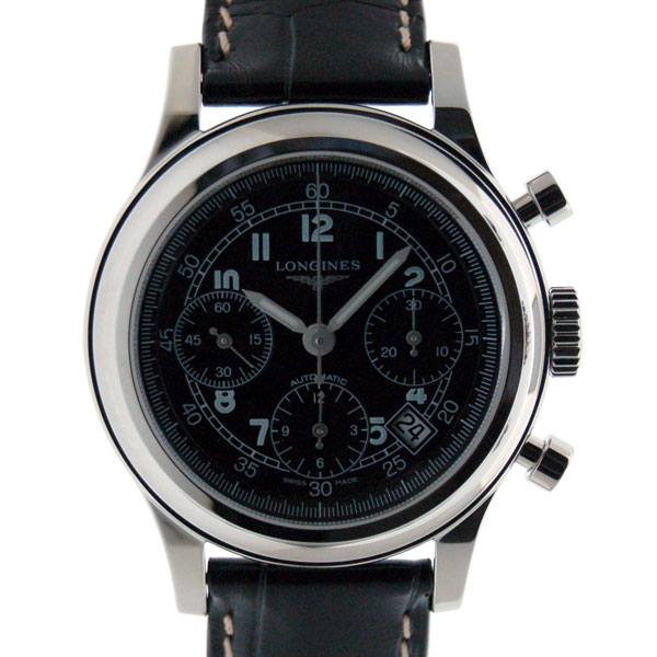 ロンジン　LONGINES　ヘリテージ1951　クロノグラフ　L2.745.4.53.4　SS　41mm　ブラック　新品