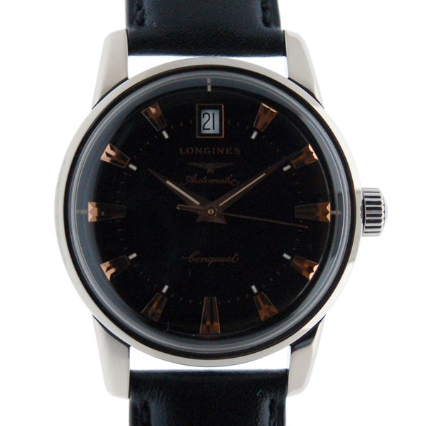 ロンジン　LONGINES　ヘリテージ　L1.611.4.52.4　SS　35mm　ブラック　革　新品
