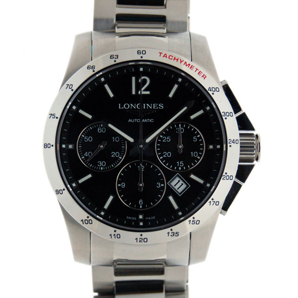 ロンジン　LONGINES　コンクエスト オートマチック クロノグラフ　L2.743.4.56.6　SS　41mm　ブラック　新品