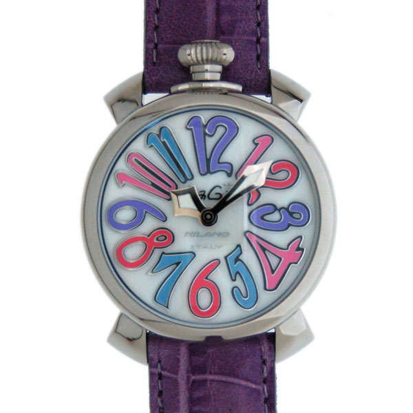 ガガミラノ　GAGA MILANO　マニュアル　マルチカラー　40mm　5020.7　SS　パープル　クォーツ　新品