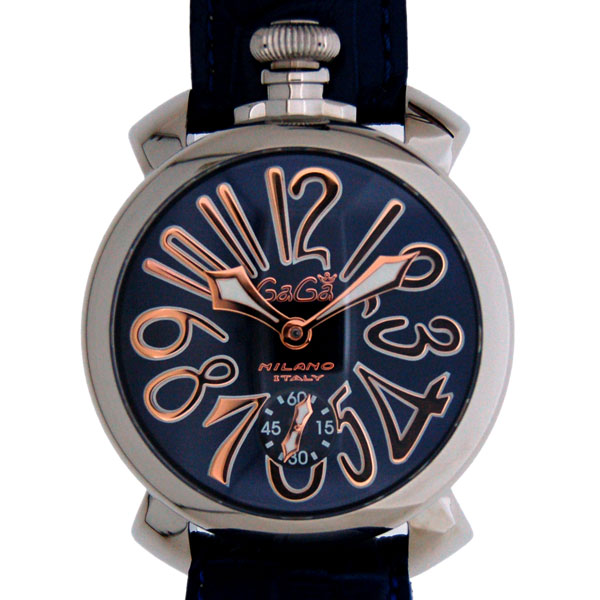ガガミラノ GAGA MILANO マニュアル 48mm 5010.05S SS ブルー 手巻き 新品