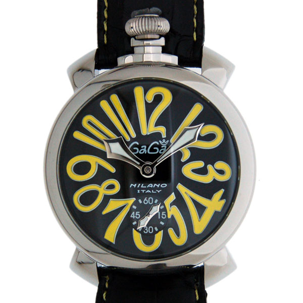 ガガミラノ　GAGA MILANO　マニュアル　48mm　5010.12S　SS　ブラック/イエロー　手巻き　新品