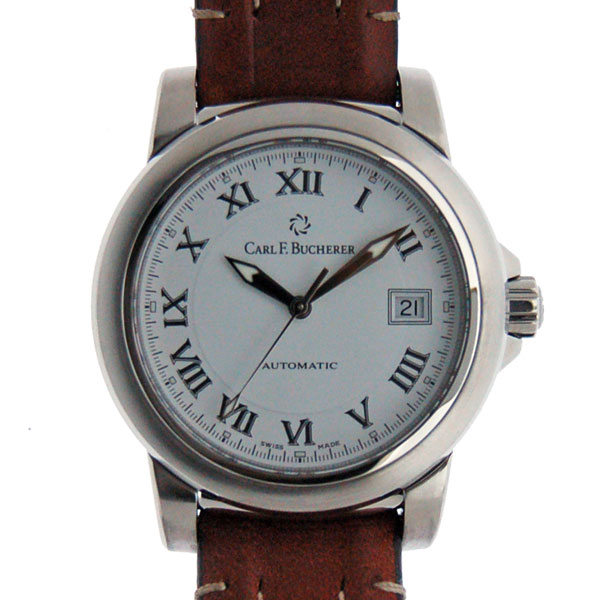 カールF.ブヘラ　CARL F.BUCHERER　パトラビ オートデイト  00.10617.08.21.01　SS　38mm　革ベルト　自動巻　新品