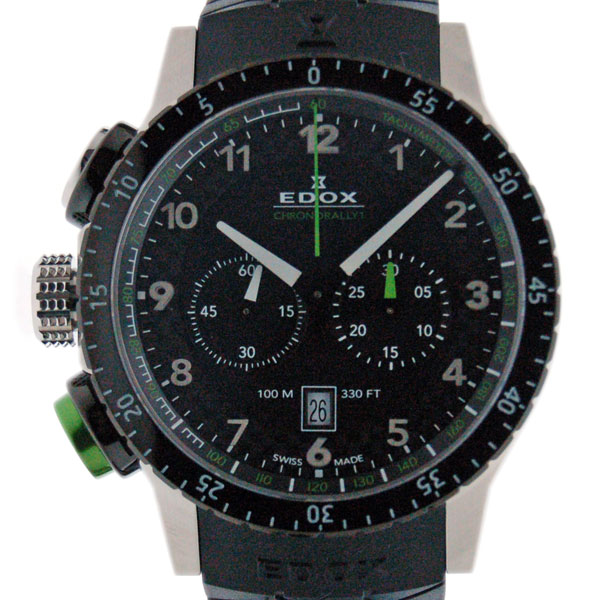 エドックス　EDOX　クロノラリー1　クロノグラフ　10305-3NV-NV　45mm　SS　ブラック　クォーツ　新品