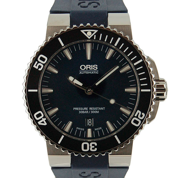 オリス　ORIS　アクイス　デイト　733 7653 4135R　SS　43mm　ブルー　ネイビーラバー　新品
