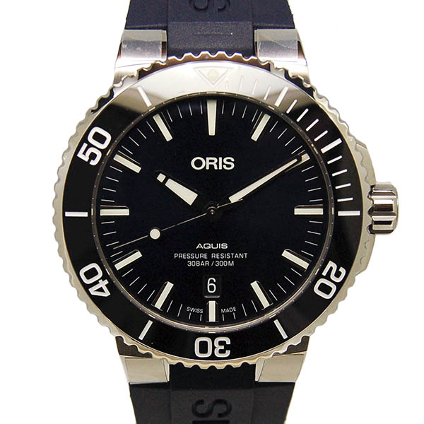 オリス　ORIS　アクイス　デイト　733 7730 4135R　SS　43.5mm　ブルー　ラバーベルト　新品