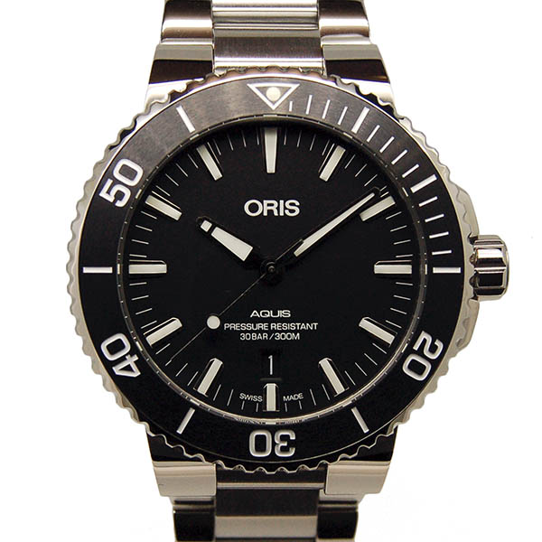 オリス　ORIS　アクイス　デイト　733 7730 4154M　SS　43.5mm　ブラック　新品