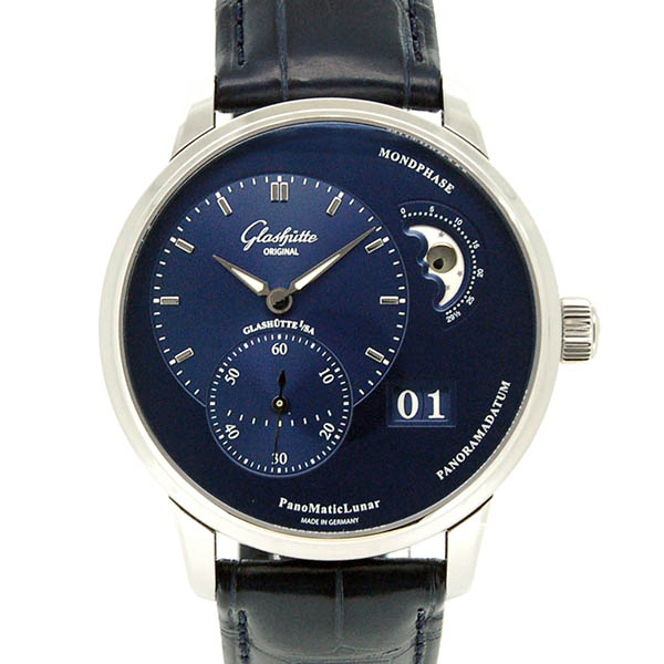 グラスヒュッテ オリジナル　Glashutte Original　パノマティックルナ　1-90-02-46-32-55　ブルー　40mm　新品【現品1点限りSALE】当店通常価格￥842,800