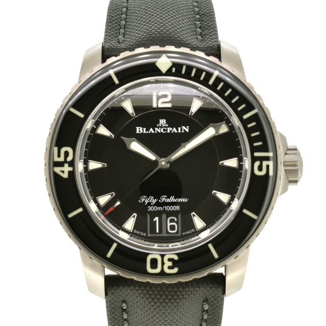 ブランパン　BLANCPAIN　フィフティファゾムス ラージデイト　5050-12B30-B52A　チタン　45mm　ブラック　新品