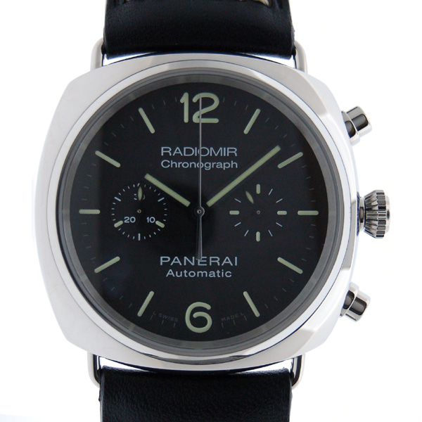 パネライ　PANERAI　ラジオミールクロノグラフ　PAM00369　自動巻　SS　ブラック　革　新品