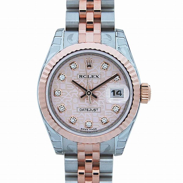 ロレックス　ROLEX　デイトジャスト レディース　179171G　ピンク彫りコンピューター　自動巻　10Pダイヤ　新品