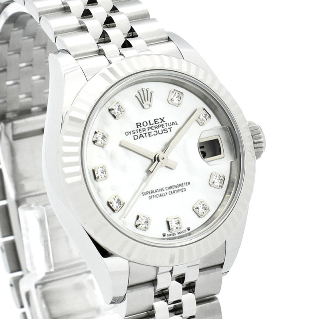 ロレックス ROLEX レディ デイトジャスト 28 Ref.279174NG ホワイトシェル/10Pダイヤ 28mm 新品
