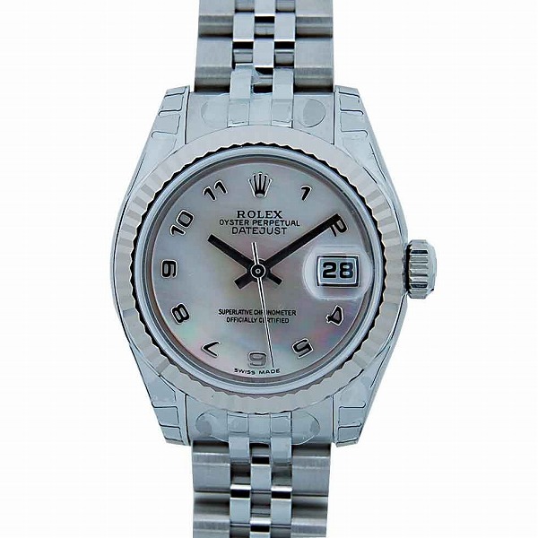 ロレックス　ROLEX　デイトジャスト　Ref.179174NA　ピンクシェルアラビア　自動巻き　K18WG