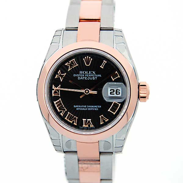 ロレックス　ROLEX　デイトジャスト　Ref.179161　ブラックサンビームローマ　SS/PG　レディース　26mm　Z番　新品大特価