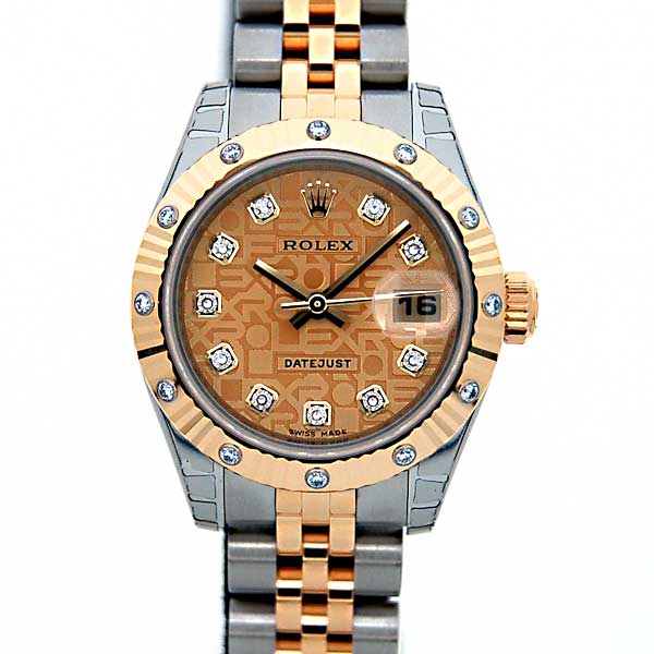 ロレックス　ROLEX　デイトジャスト　コンビ　Ref.179313G　シャンパン　自動巻　ベゼルダイヤ　新品