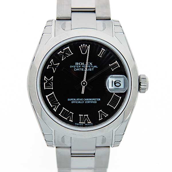 ロレックス　ROLEX　デイトジャスト　Ref.178240　ブラックサンビームローマ　SS　ボーイズ　31mm　新品