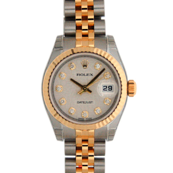 ロレックス　ROLEX　デイトジャスト　Ref.179173G　銀彫りコンピューター　10Pダイヤ　18金コンビ　新品