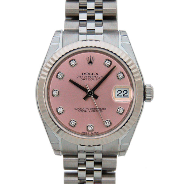 ロレックス　ROLEX　デイトジャスト　178274G　ボーイズ　ピンク　10Pダイヤ　SS/WG　31mm　新品