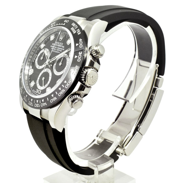 ロレックス ラバーベルト オイスターフレックス デイトナ（116519LN） ロレックス ROLEX デイトナ 116519LNG 8Pダイヤ 18KWG ブラック
