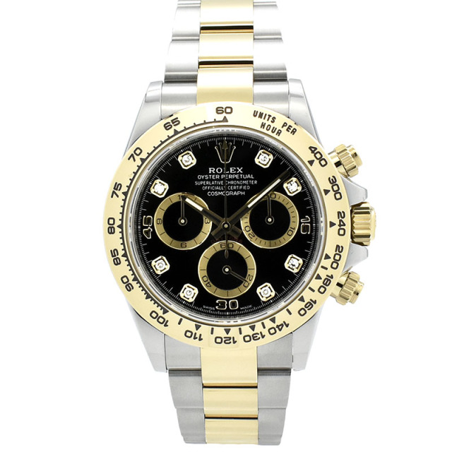 ロレックス　ROLEX　デイトナ　Ref.116503G　2021年発表モデル　18KYG×SS　ブラック　8Pダイヤ　新品