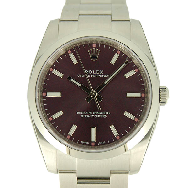 ロレックス　ROLEX　オイスターパーペチュアル　Ref.114200　レッドグレープ　SS　自動巻　新品