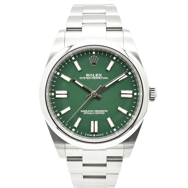 ロレックス　ROLEX　オイスターパーペチュアル 41　Ref.124300　グリーン　41mm　新品