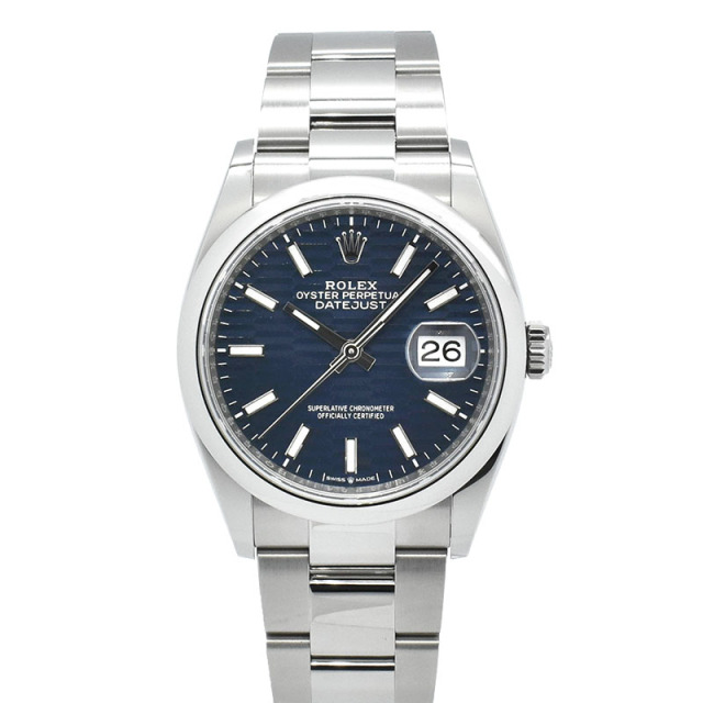 ロレックス　ROLEX　デイトジャスト36　Ref.126200　ブライトブルー/フル―テッドモチーフ　36mm　新品