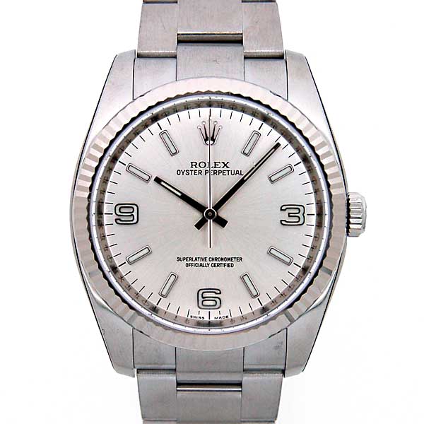 ロレックス　ROLEX　オイスターパーペチュアル　116034　シルバー369　18KWGベゼル　メンズ　新品大特価