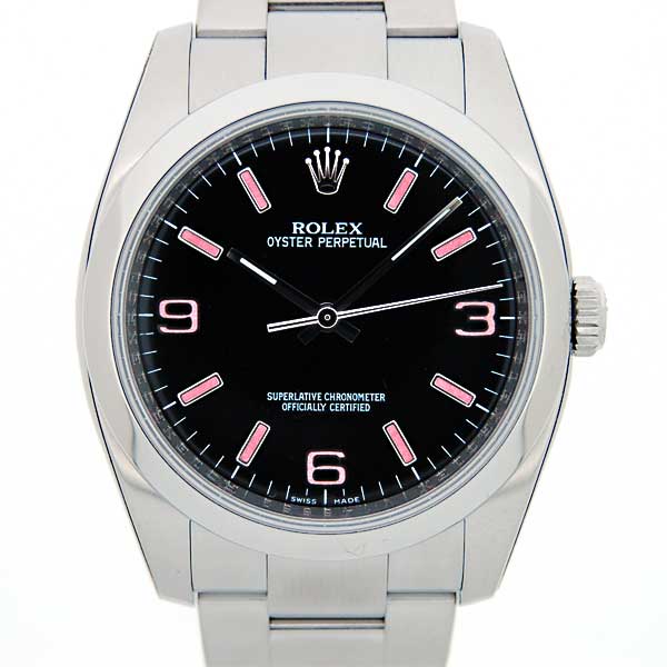 ロレックス　ROLEX　オイスターパーペチュアル　116000　ブラック/ピンク369　36mm　SS　メンズ　新品