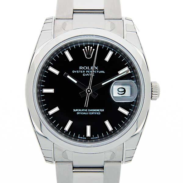 ロレックス　ROLEX　オイスターパーペチュアルデイト　115200　ブラック　34mm　SS　メンズ　新品